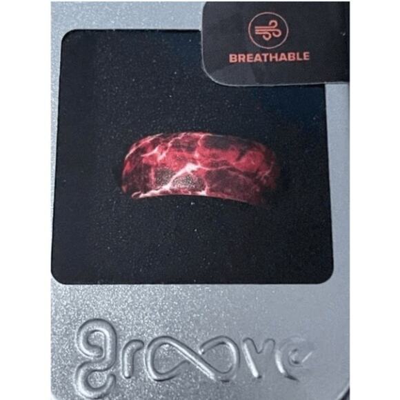 Groove Life - Silicone Ring - Red Marble - Size 12 - Picture 1 of 1